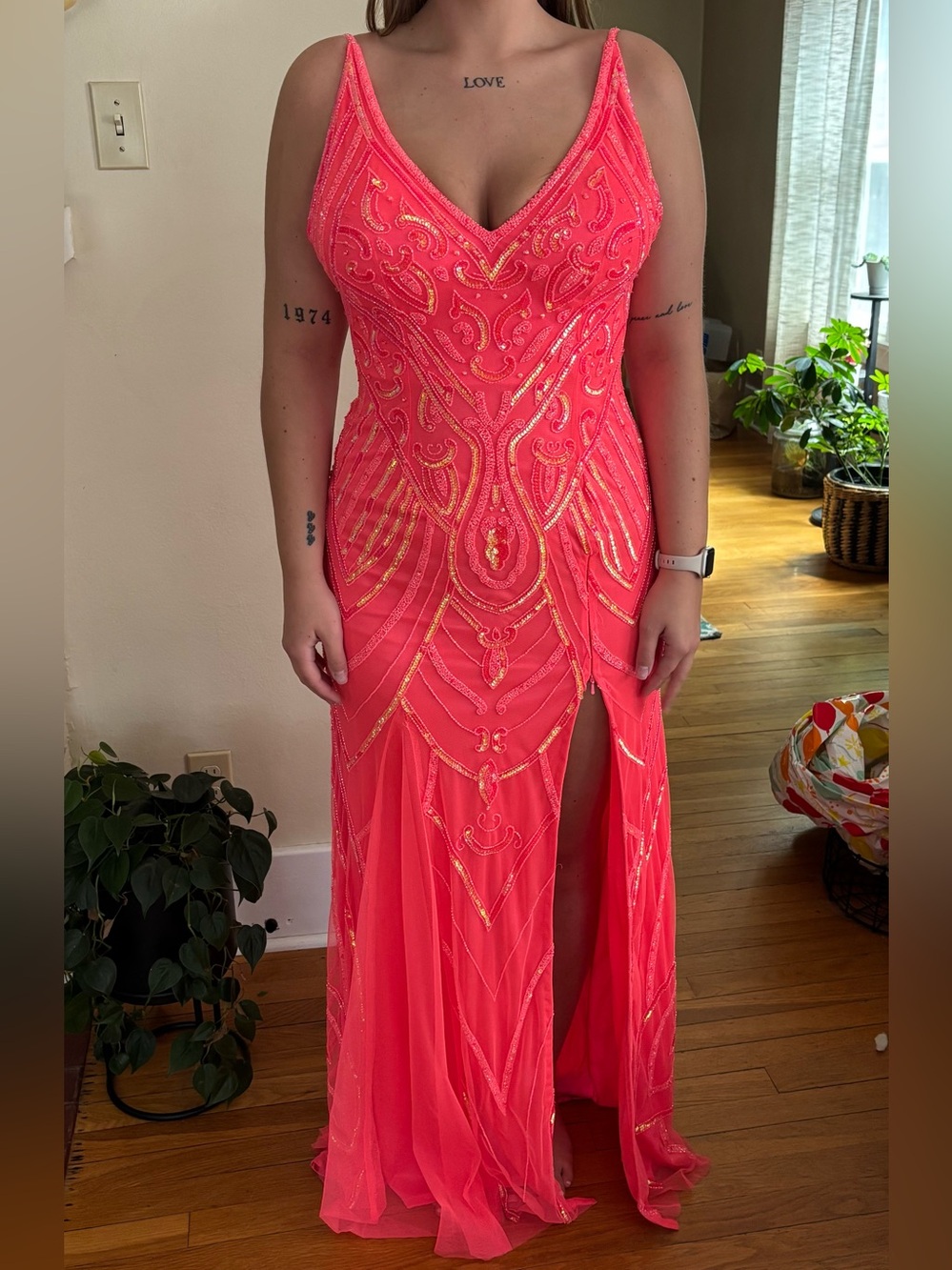 Scala Hot Pink and Coral Dress